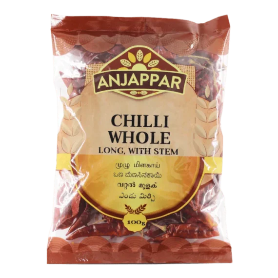 Anjappar - 100g Whole Dried Chili (with stem)