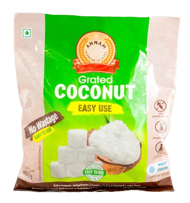 Annam Frozen Grated Coconut Easy Cubes 400g