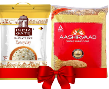 India Gate Eveyday Basmati Rice 5kg+Aashirvaad Atta 5kg